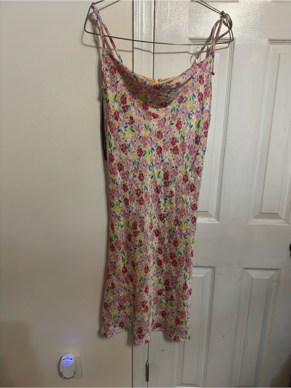BCBG Floral Cowl Slip Dress in Pink, Yellow, Blue